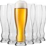 Krosno Vasos Copas de Weizen Trigo Cerveza | Conjunto 6 Piezas | 500 ML | Splendour Collection | Perfectos para Uso en Casa y en Fiestas | Apto para Lavavajillas